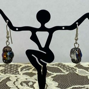 Beautiful Iridescent Hanging Earrings - Vintage